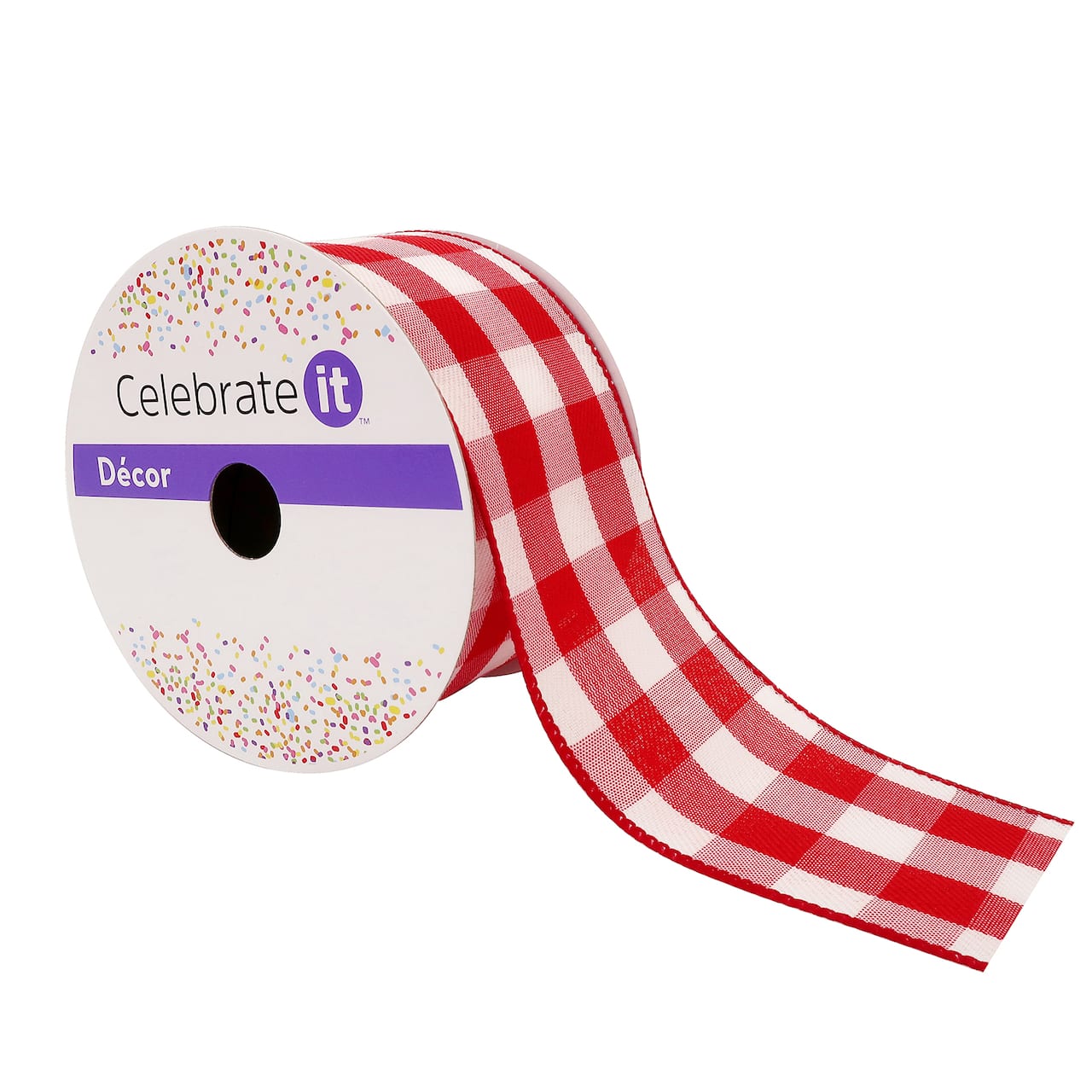 12 Pack: 2.5" x 8.3yd. Wired Gingham Ribbon by Celebrate It™